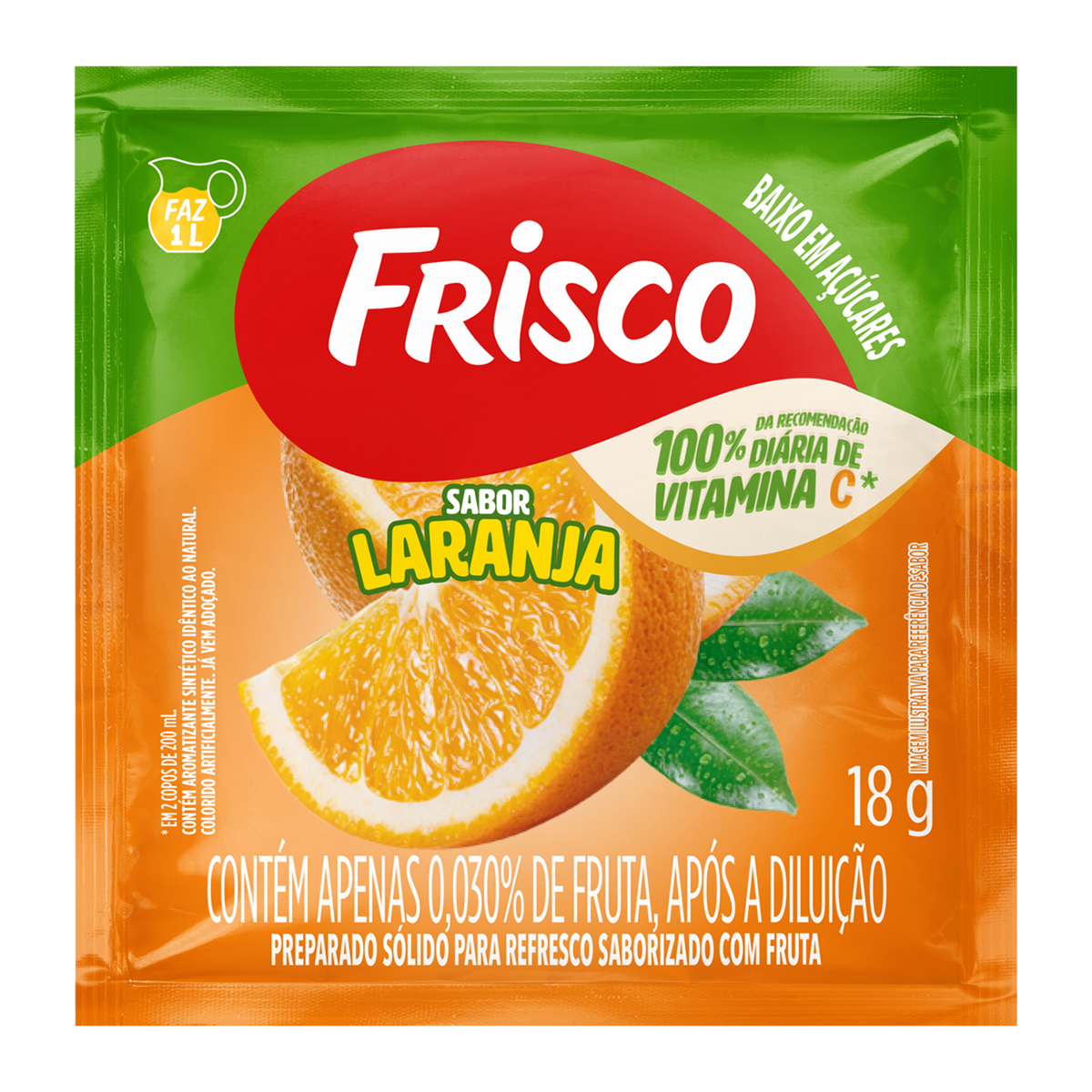 Pó para Refresco de Laranja Frisco - 18g