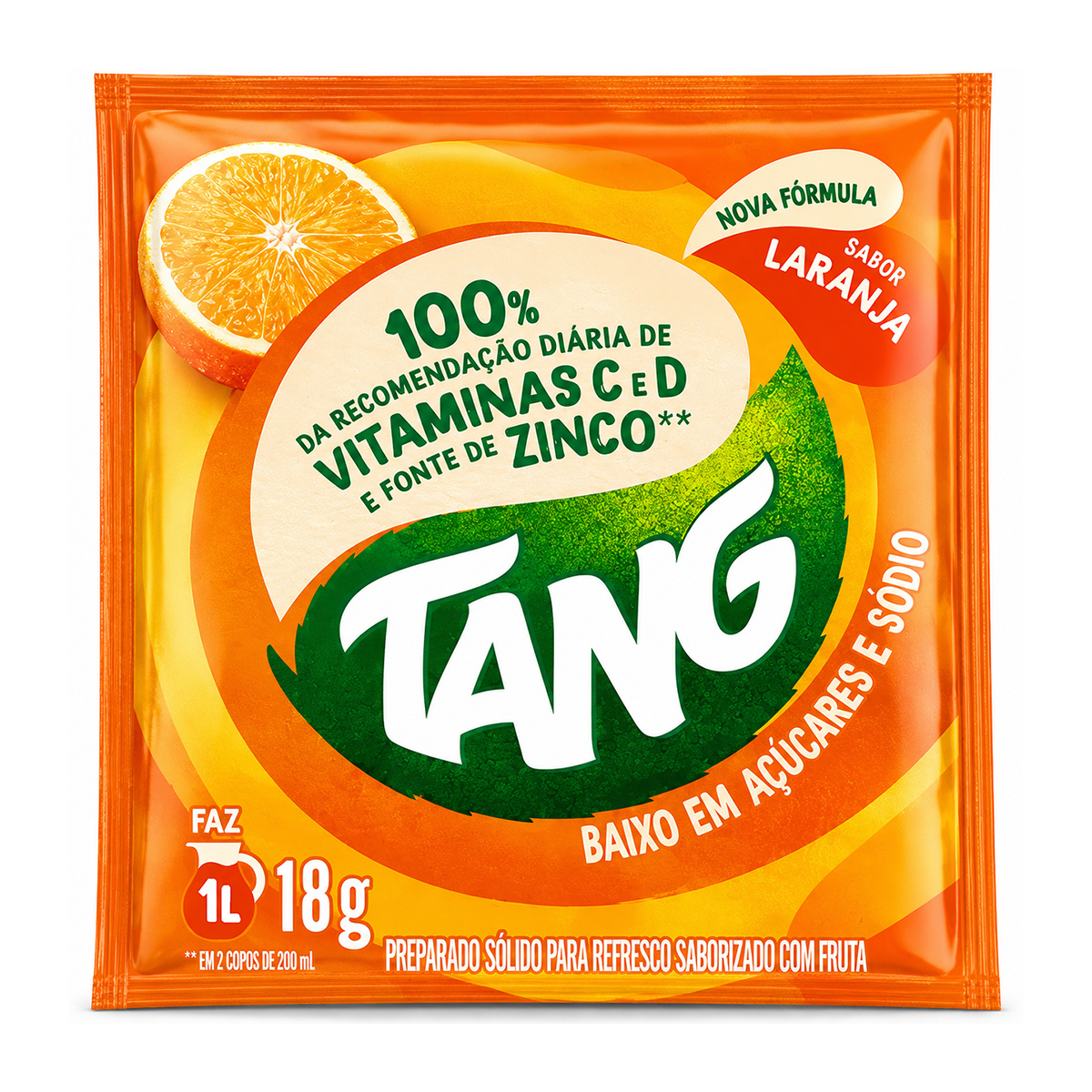 Refresco em Pó Laranja Sachê Tang – 18 Unidades de 18g