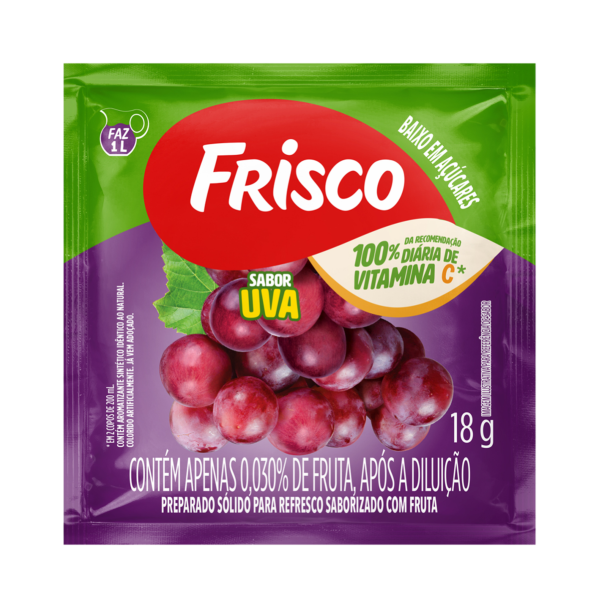 Pó para Refresco de Uva Frisco - 18g