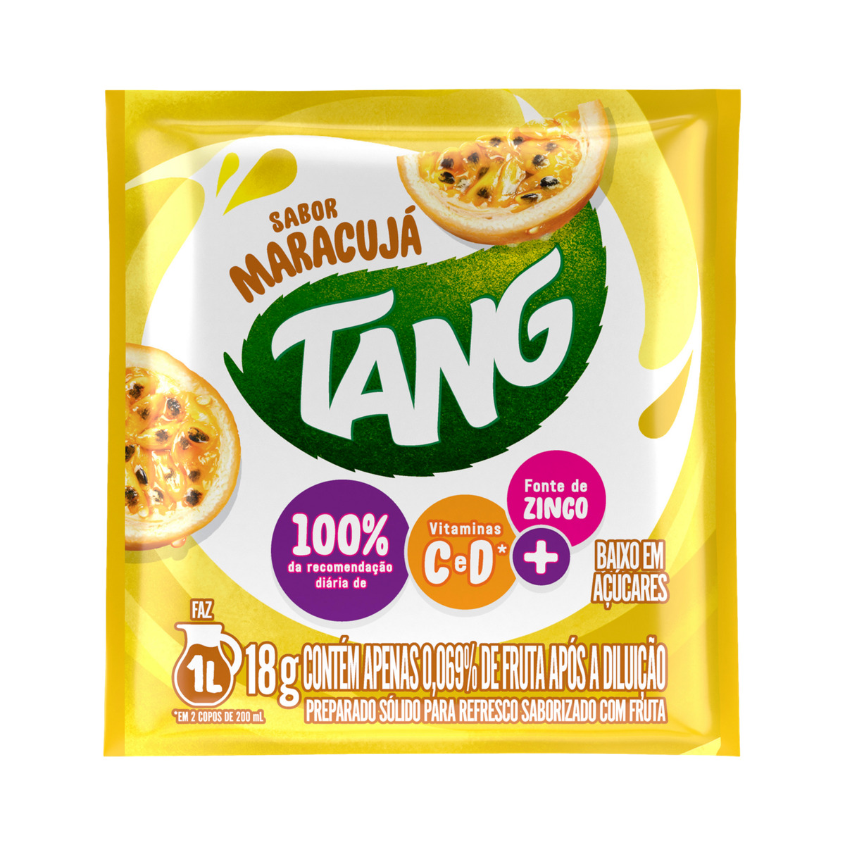 Refresco em Pó Maracujá Sachê Tang 18g