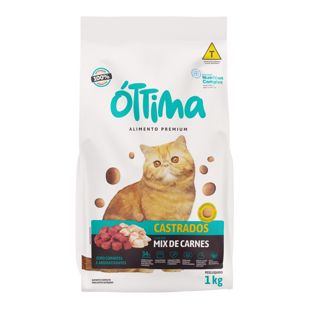Ração Gatos Castrados Mix de Carnes Ottima Pacote – 1 kg