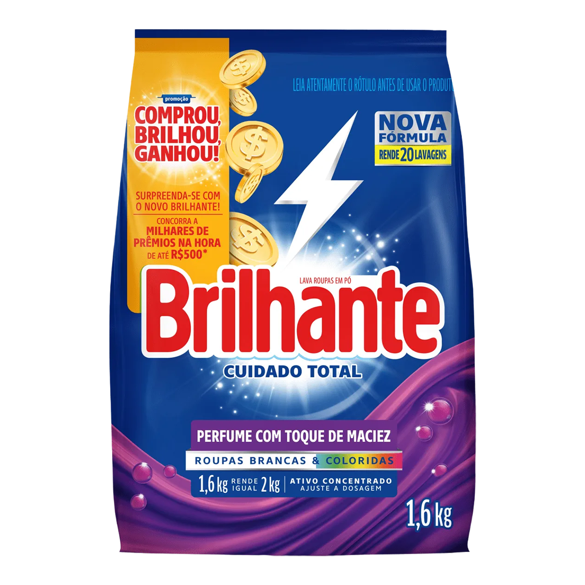Sabão em Pó Brilhante Cuidado Essencial - 1,6kg
