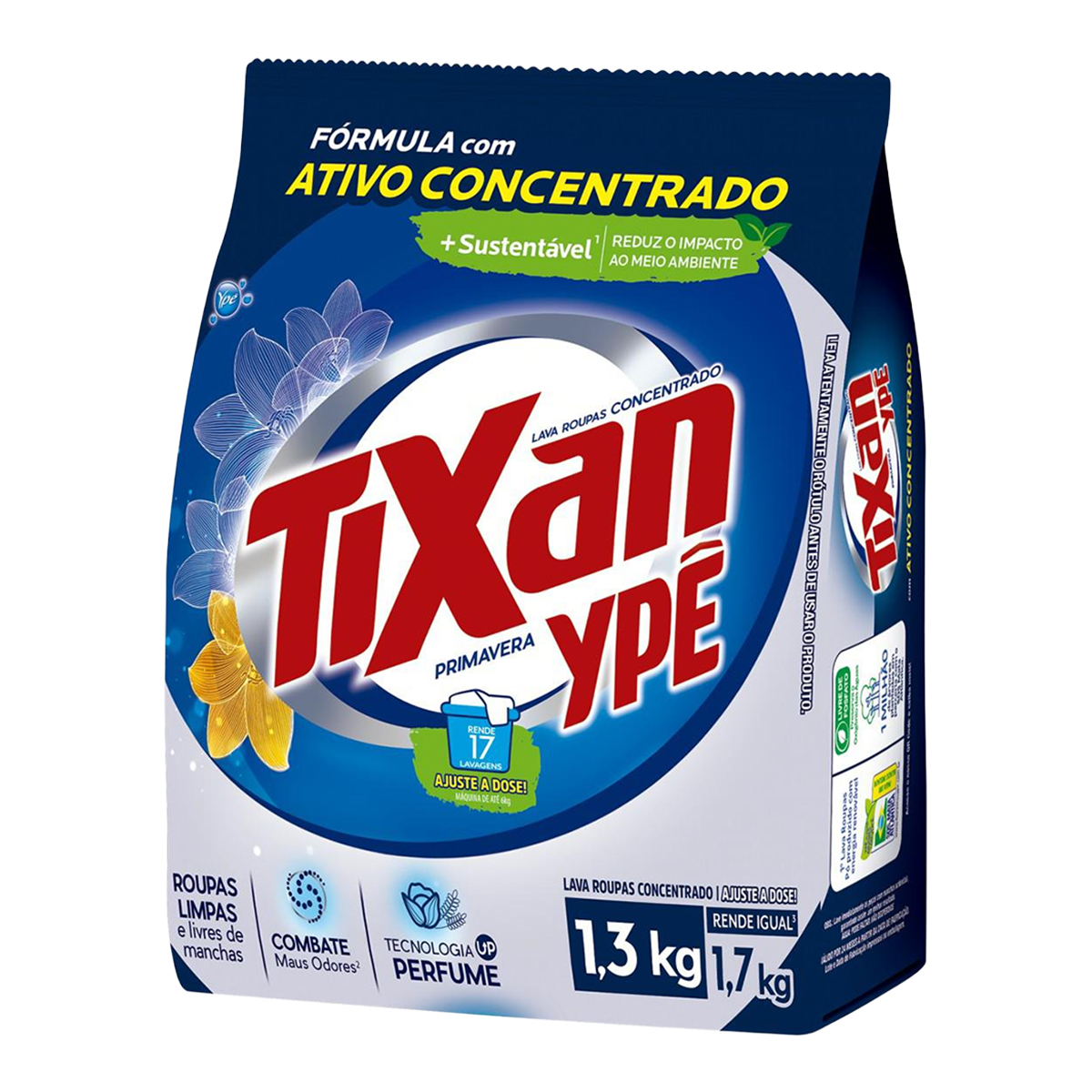 Sabão em Pó Primavera Sachê Concentrado Tixan Ypê – 1,3kg