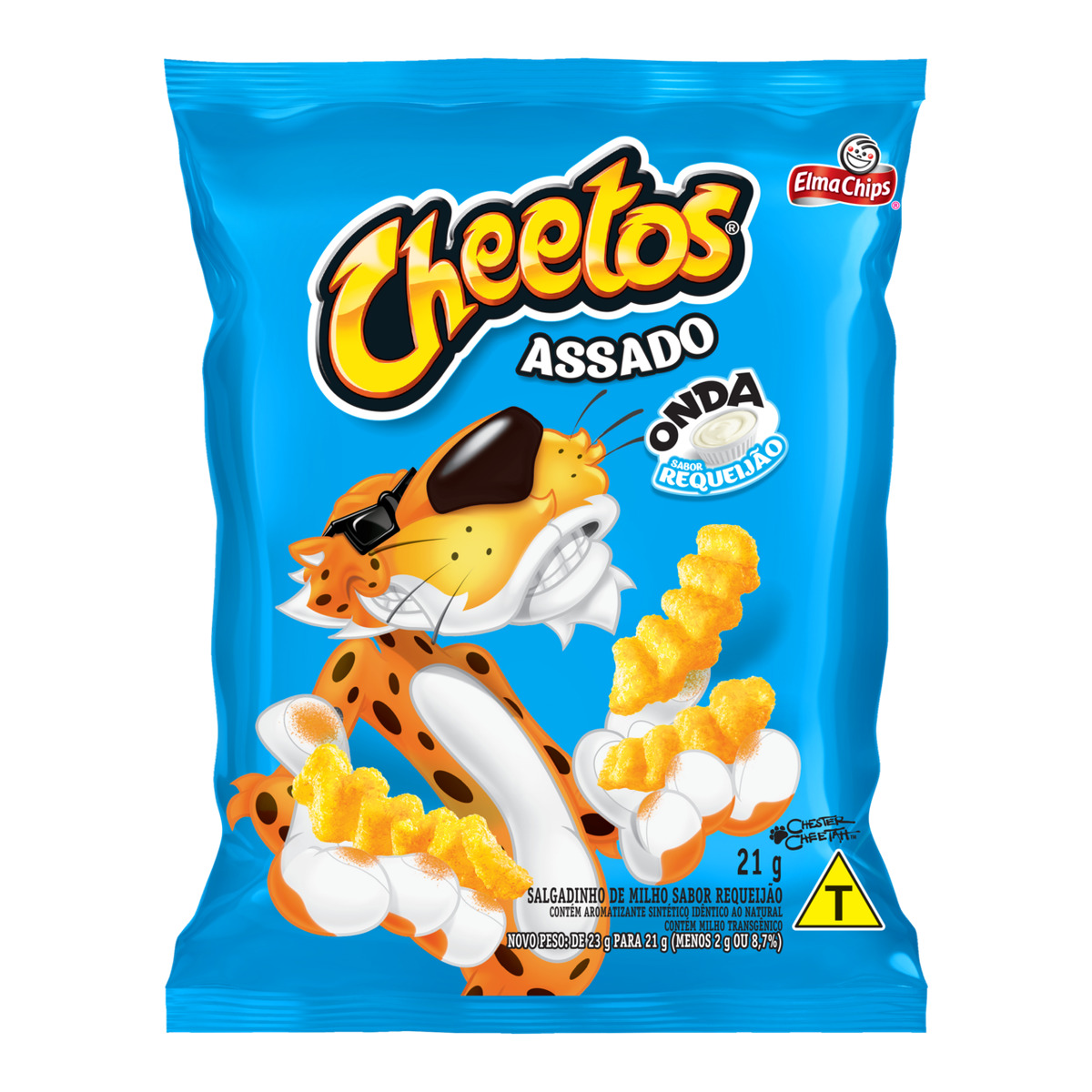 Salgadinho Cheetos Onda Requeijão Elma Chips Pacote 21g