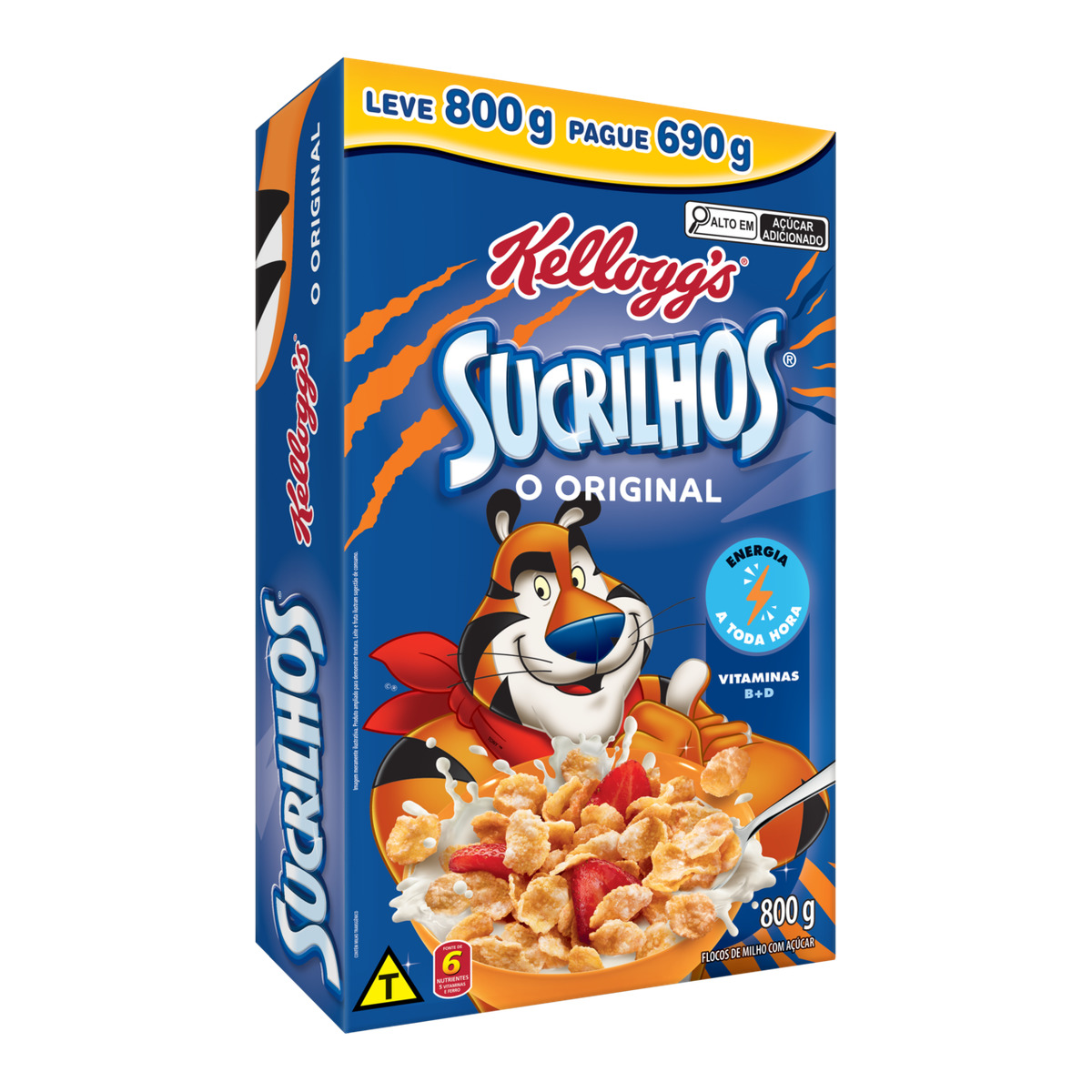 Cereal de Milho Sucrilhos Original Kellogg's Pacote 800g
