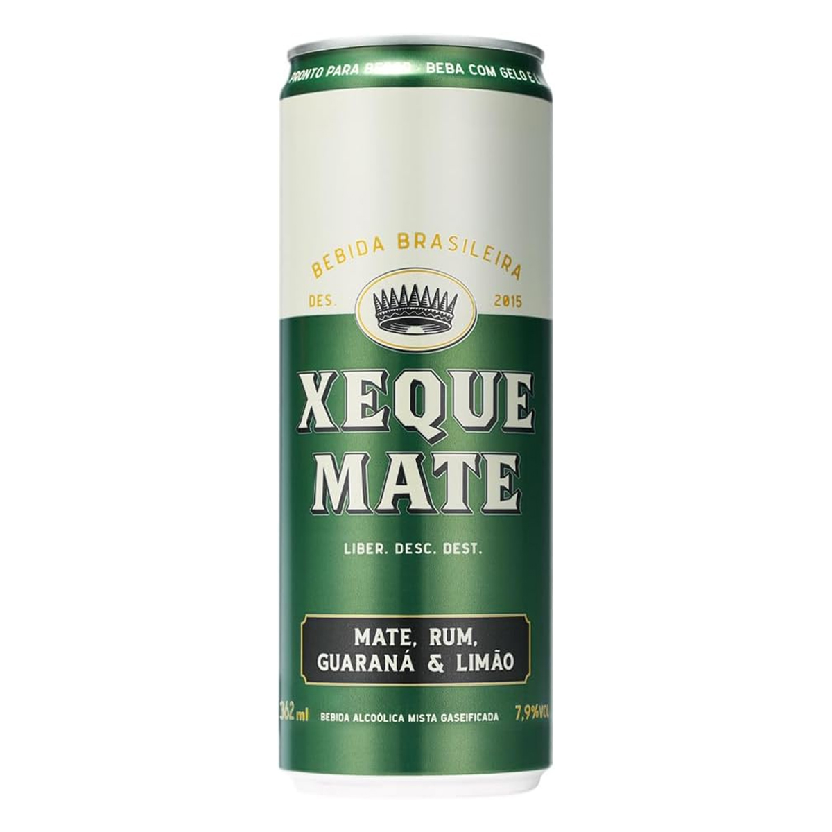 Xeque Mate Bebida Mate, Rum, Guaraná & Limão Lata 362ml