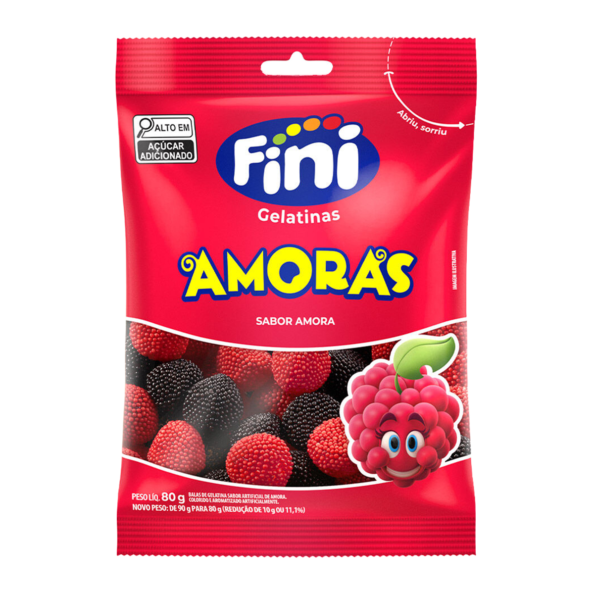 Bala Fini Sabor Amoras 80g