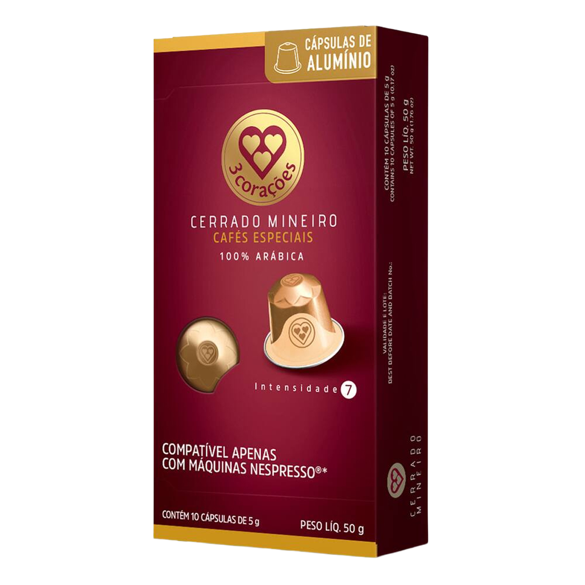 Cápsula Café Cerrado Mineiro Nespresso 3 Corações - 10un