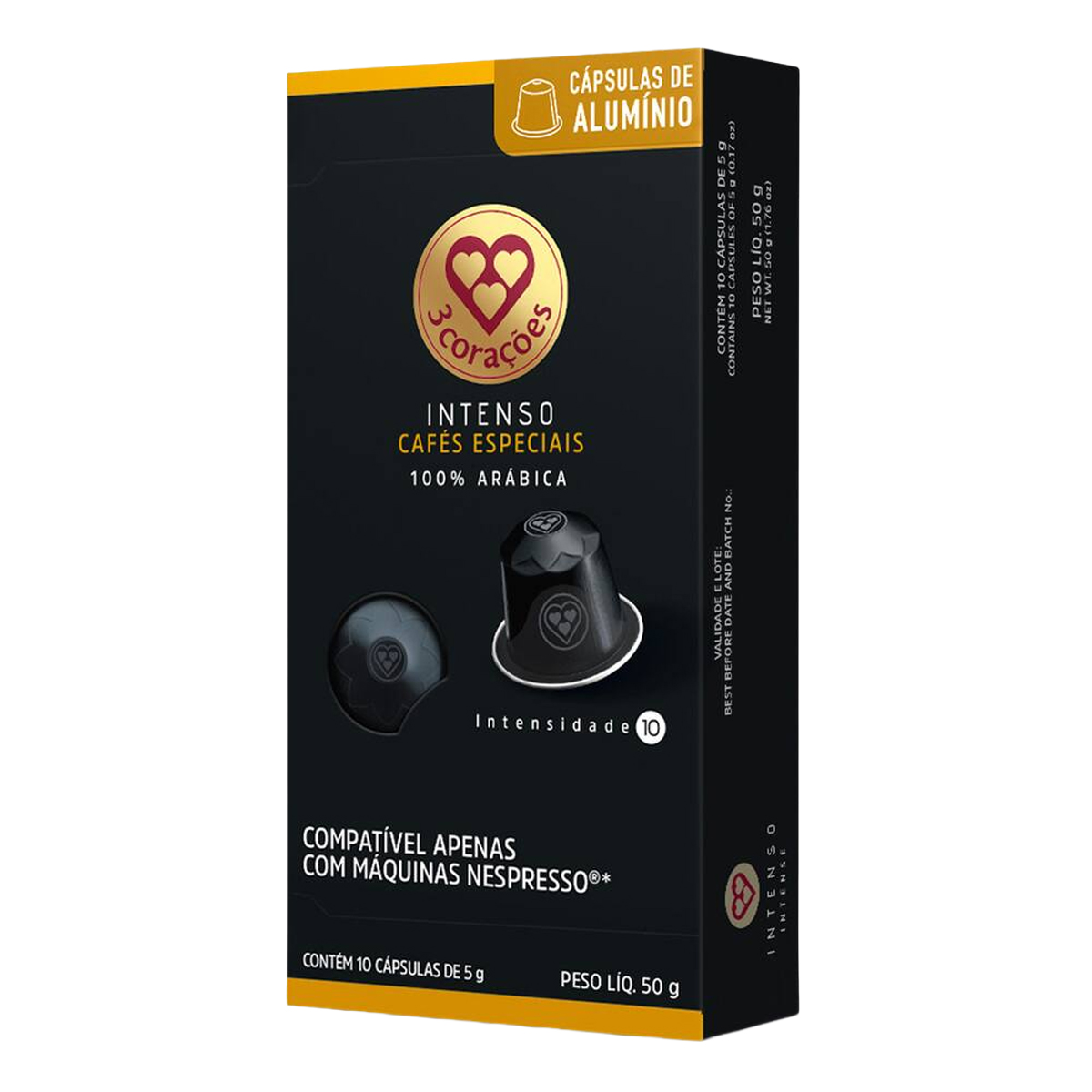 Cápsula Café Intenso Nespresso 3 Corações - 10un